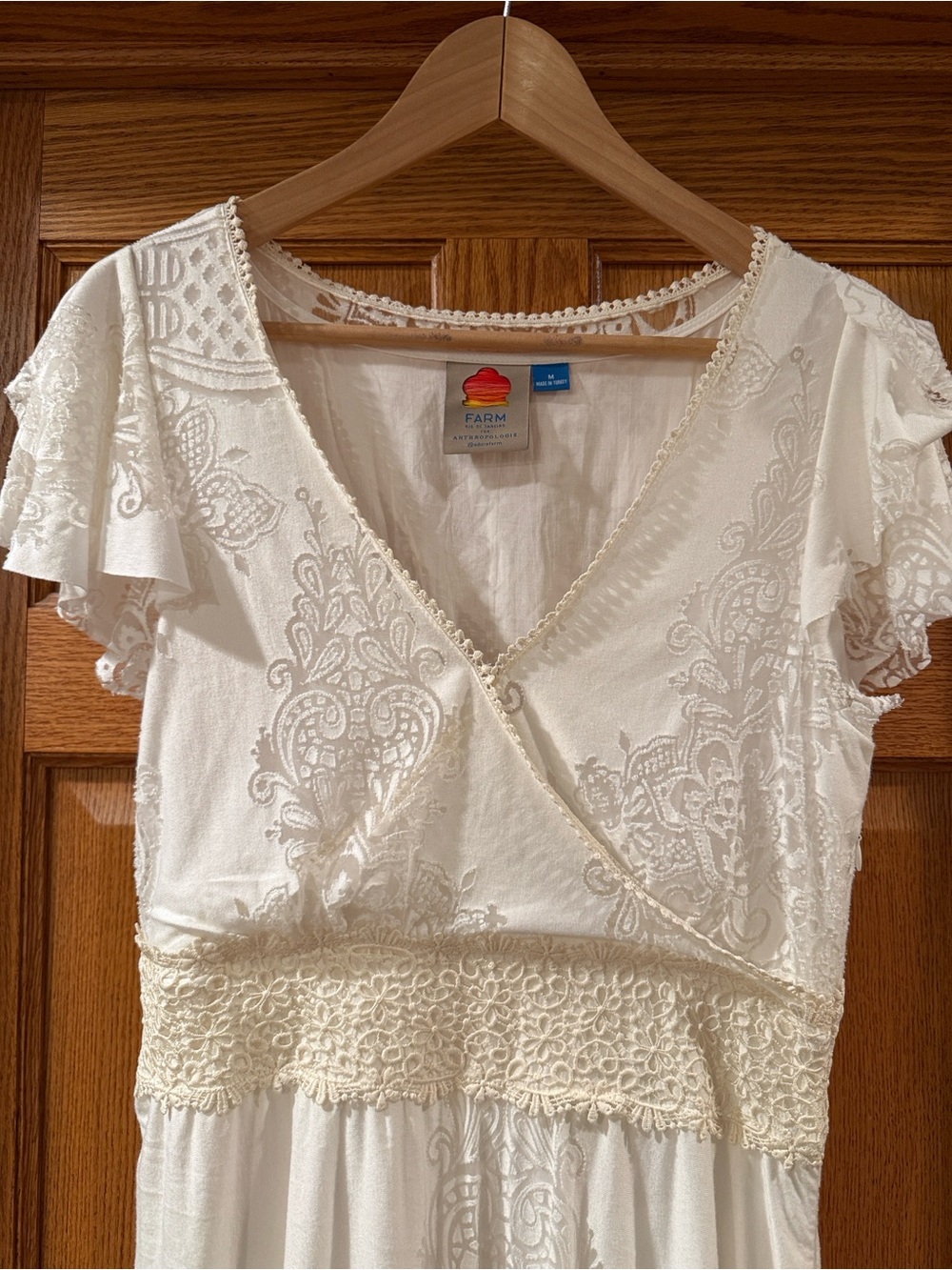 FARM Rio Cream Embroidered V‑Neck Maxi Dress - Picture 5 of 8